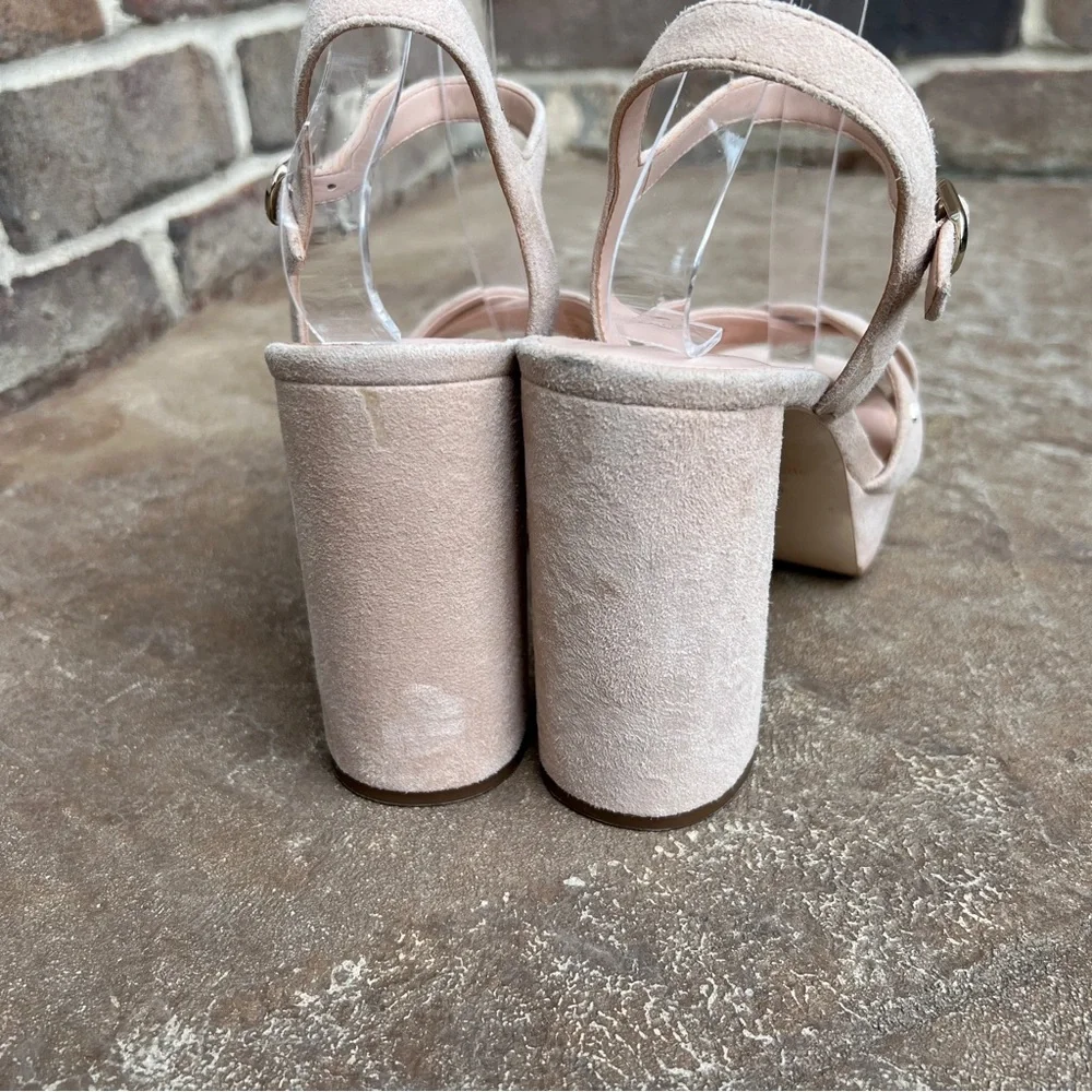 KATE SPADE Delia Platform Sandal Nude Suede  Sz 8.5